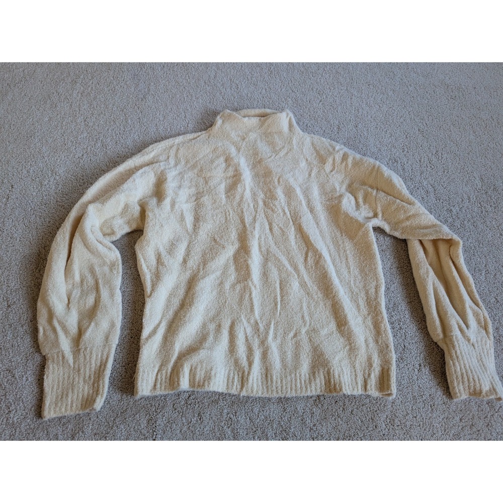 Cream Marled Cozy Long Sleeve Mock Neck Sweater Women Large NWT